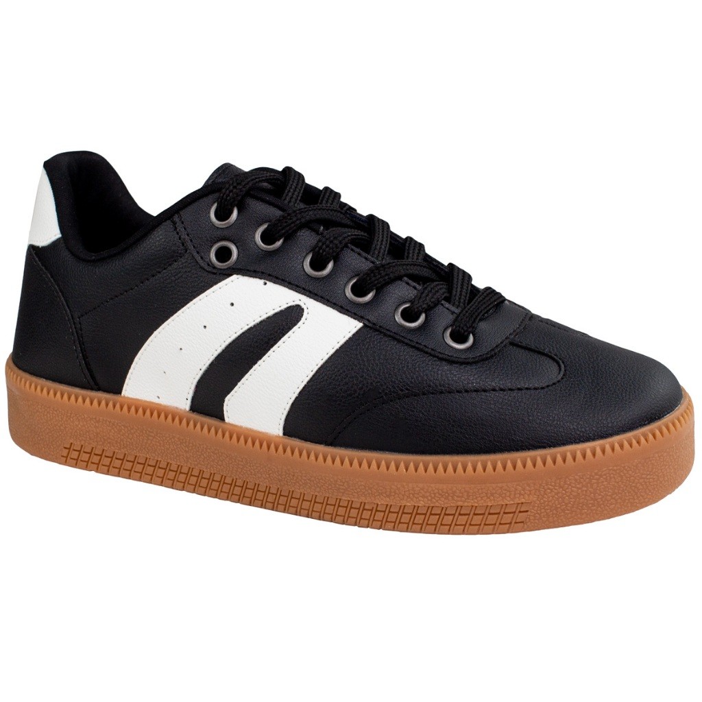 Tênis Feminino casual Samba Cadarço Detalhe de Listra na Lateral Confortável Social Antiderrapante