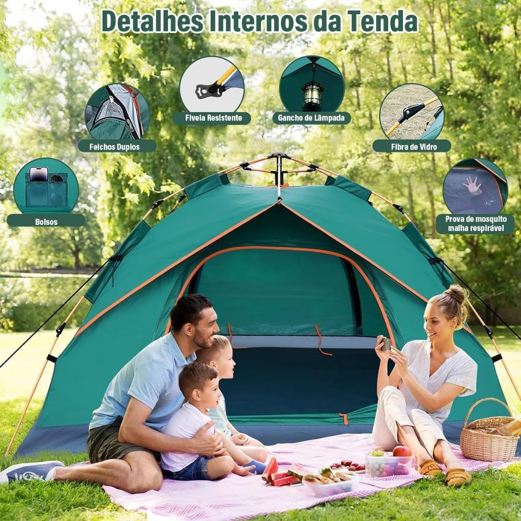 Barraca Tenda Proteção Solar Praia Acampamento Uv Portátil Tem cortina de porta e bolsa portátil