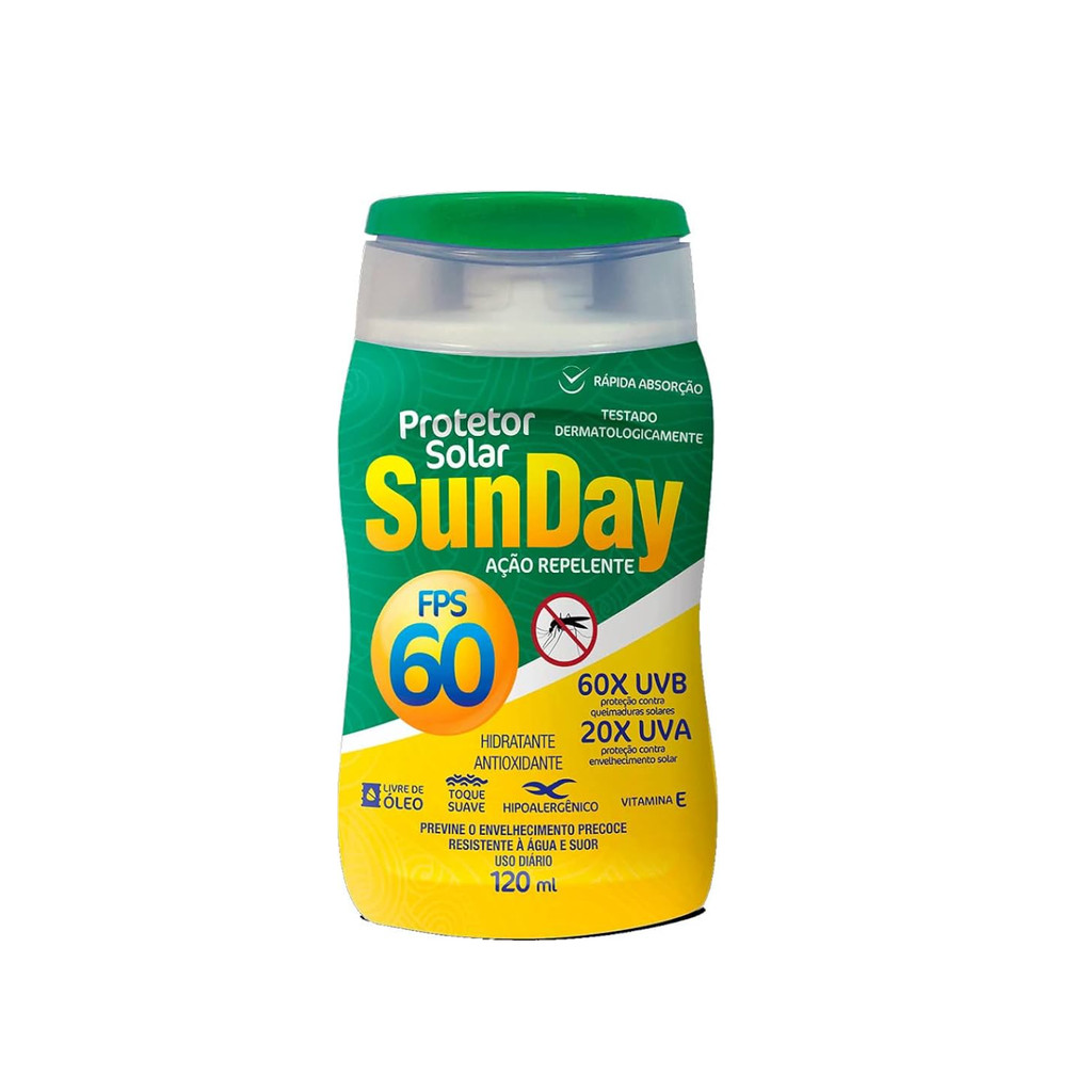 PROTETOR SOLAR SUNDAY FPS 60 REPEL 120G