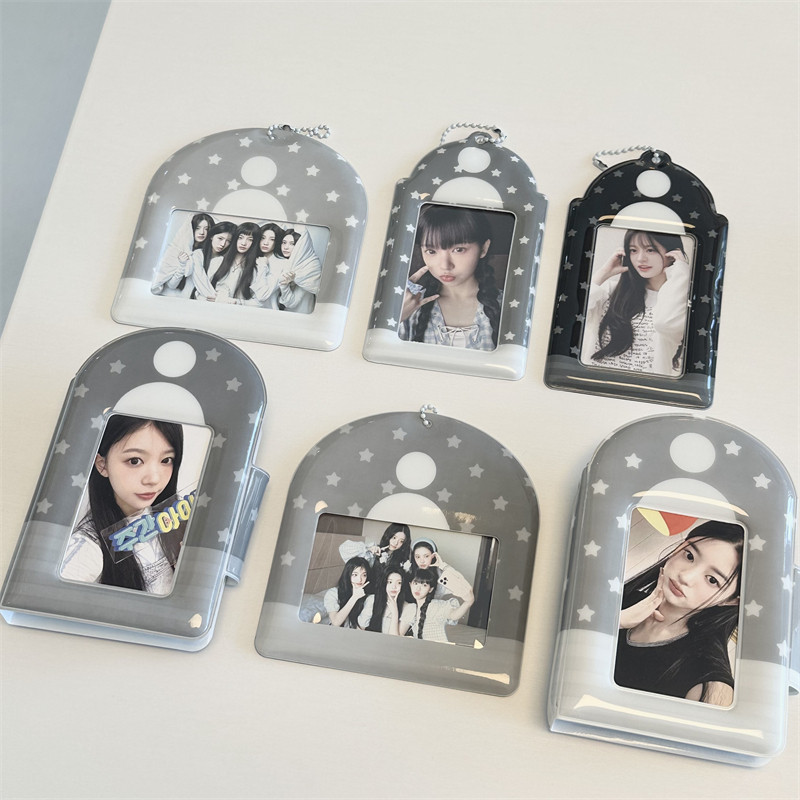 Ins estilo cinza escuro boneco de neve 10cm cartão de foto livro titular do cartão Yigongge Polaroid álbum de fotos Aido