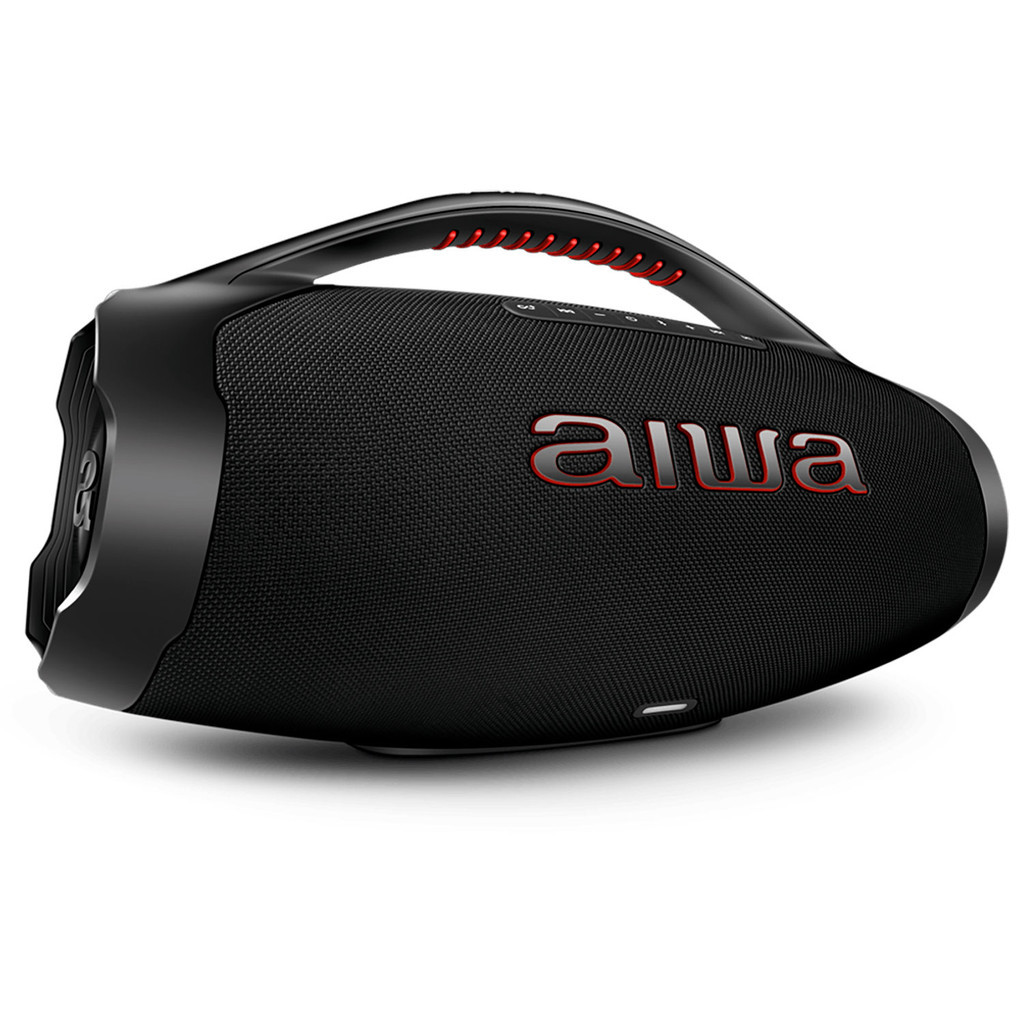 Caixa de Som Aiwa Boombox Plus 200W Bluetooth – Potente, Bateria 30h, IP66, USB/TWS, Preta
