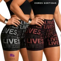 Kit 2 Shorts Esportivo Feminino Suplex Fitness Meia Coxa Academia Crossfit Degrade Verão