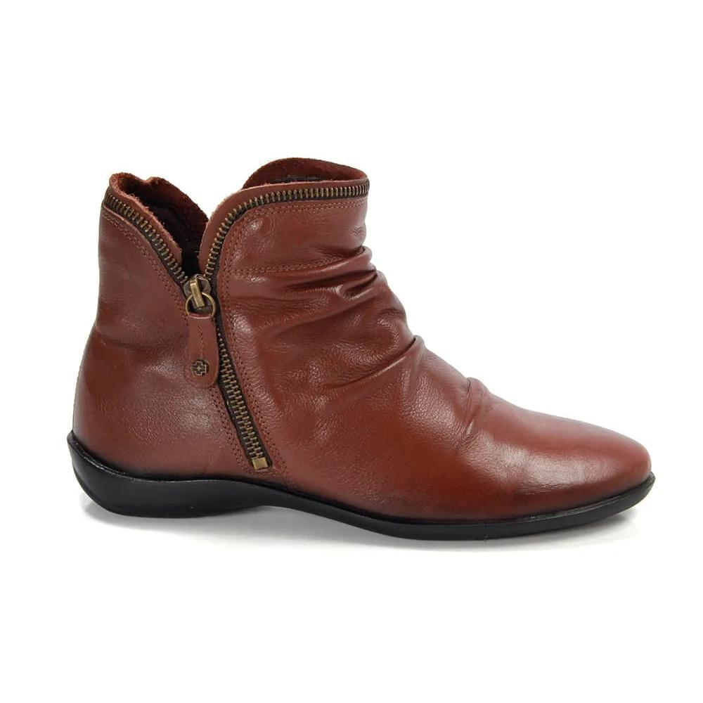 BOTA PERLATTO ANGEL COURO RUGAS ZIPER REF ANG811E FEMININO