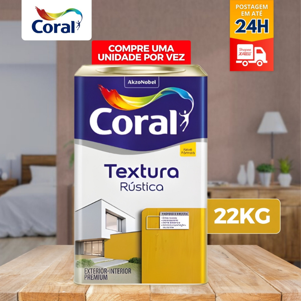 Textura Rústica Coral 22kg Interno & externo Revestimento parede Acabamento Rústica Fosco Branco