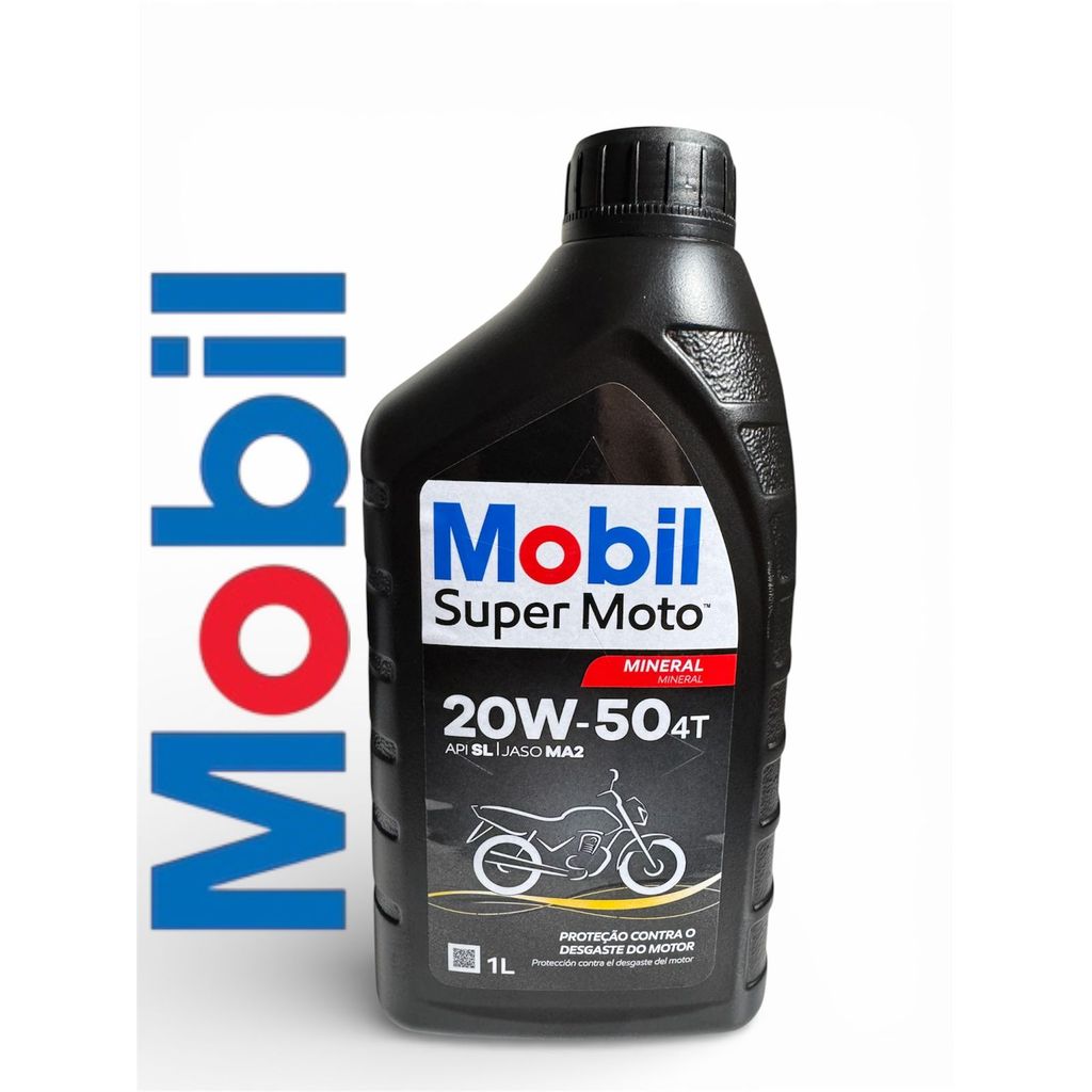 Oleo Mobil Mineral 20w50 4T 1 Litro Super Moto Original em Oferta na Shopee
