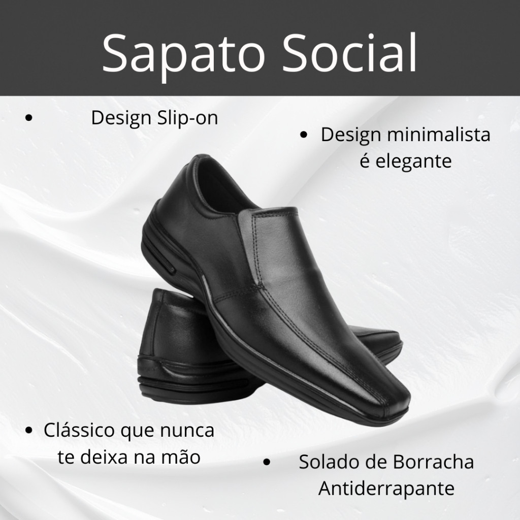 Sapato Social Preto Ortopédico Masculino Confortavel Solado Borracha Anti Derrapante Envio Imediato