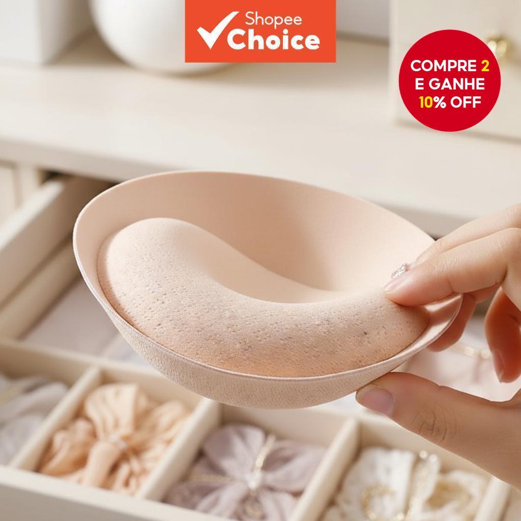 6cm de espessura, bojos para sutiã para aumentar o volume dos seios pequenos, removíveis e laváveis. em Oferta na Shopee