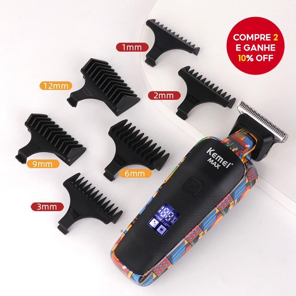 O Kemei Max5090 é um aparador de cabelo profissional para homens, com barbeador elétrico e máquina de cortar cabelo. É