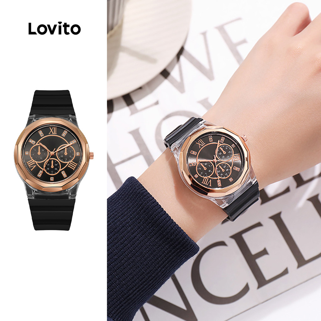 (NEW) Lovito Relógio de Quartzo Diamante Casual LFA108293