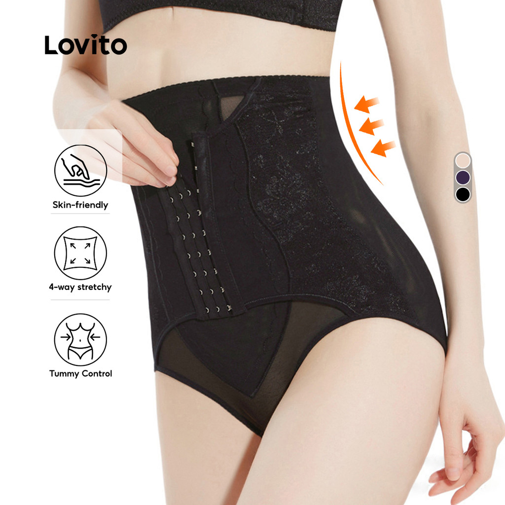 Lovito Modelador Cintura Alta Feminino com Controle de Barriga e Levantamento de Bumbum LNA24160 em Oferta na Shopee