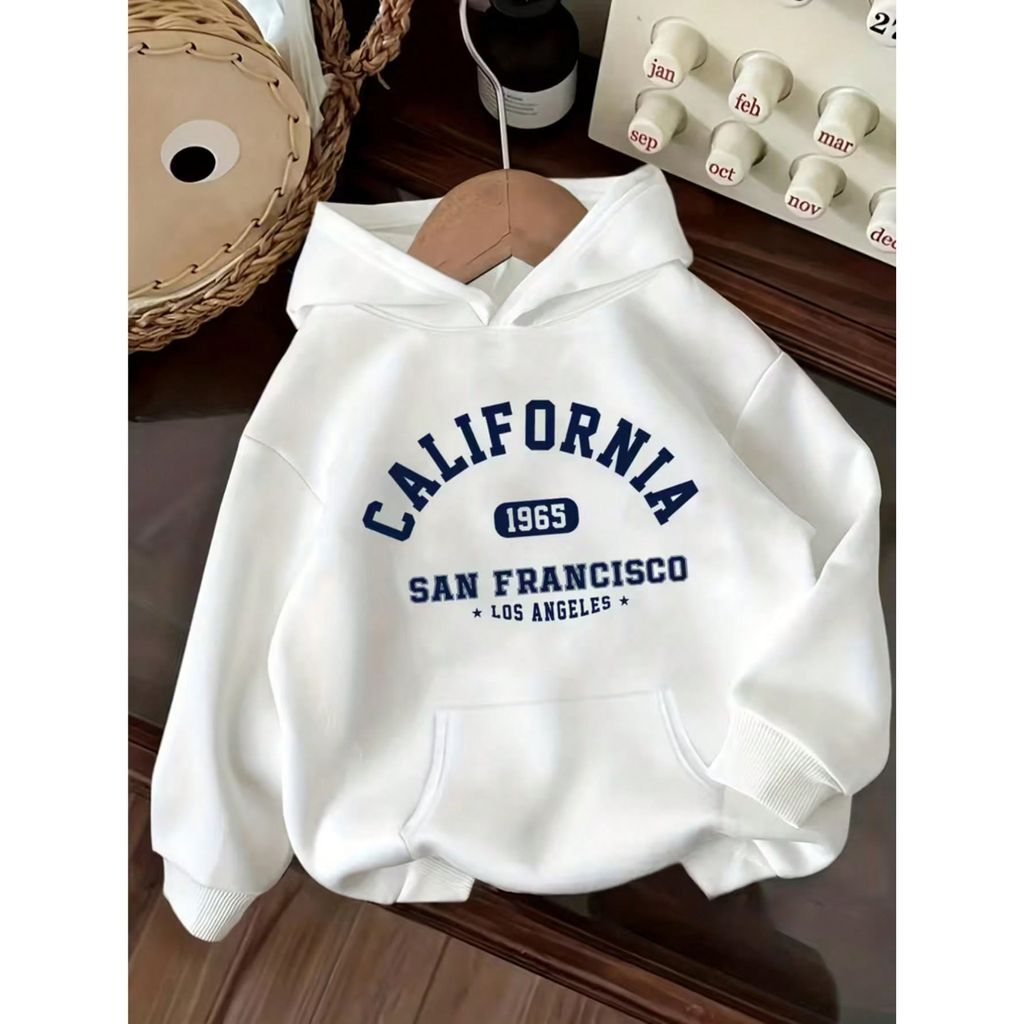 Moletom Blusa Unissex Casaco de Frio Com Capuz Estampado Califórnia Los Angeles Manga Comprida Confortável