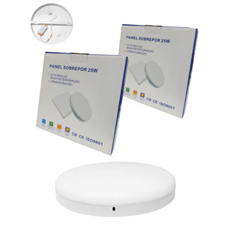 Kit 2 Plafon Led Borda Infinita 25W Sobrepor Redondo Bivolt Neutro 4000k 17CM em Oferta na Shopee