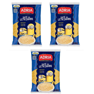 Kit 3 unid Macarrão De Sêmola Com Ovos Sopa De Letrinhas Adria Pacote 500g em Oferta na Shopee
