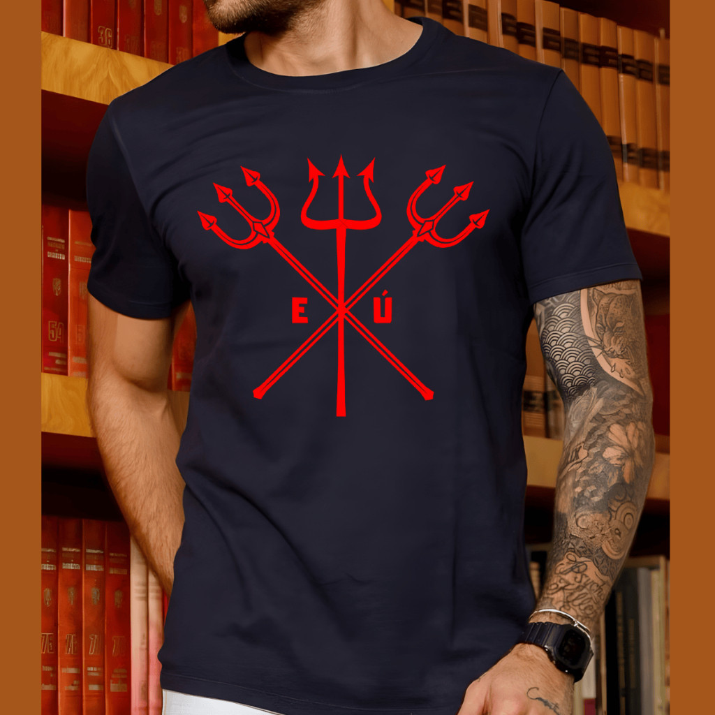 Camiseta Religiosa Umbanda Candomblé Exu Pomba Gíria Tridente Blusa 100% Algodão JsCod Novidade JsCod