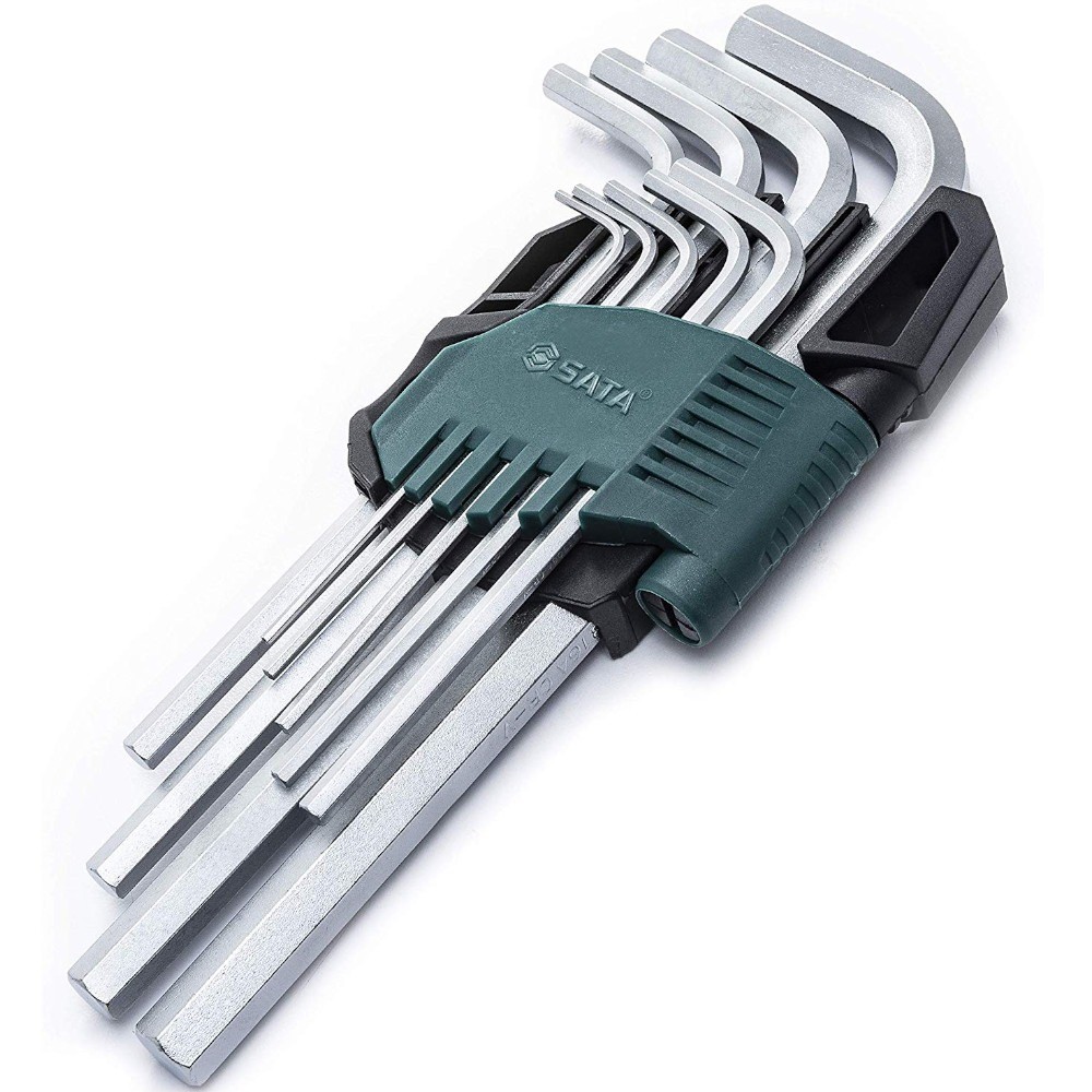 Jogo de chave allen hexagonal longa 1,5 a 10 mm com 9 peças - Sata