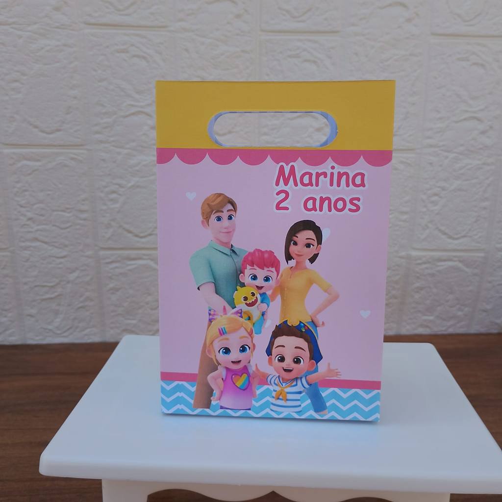 PEGUE E MONTE FESTA ANIVERSARIO Lembrancinha Sacolinha Surpresa PP Personalizada Boca de Palhaço BEBEFINN MENINA