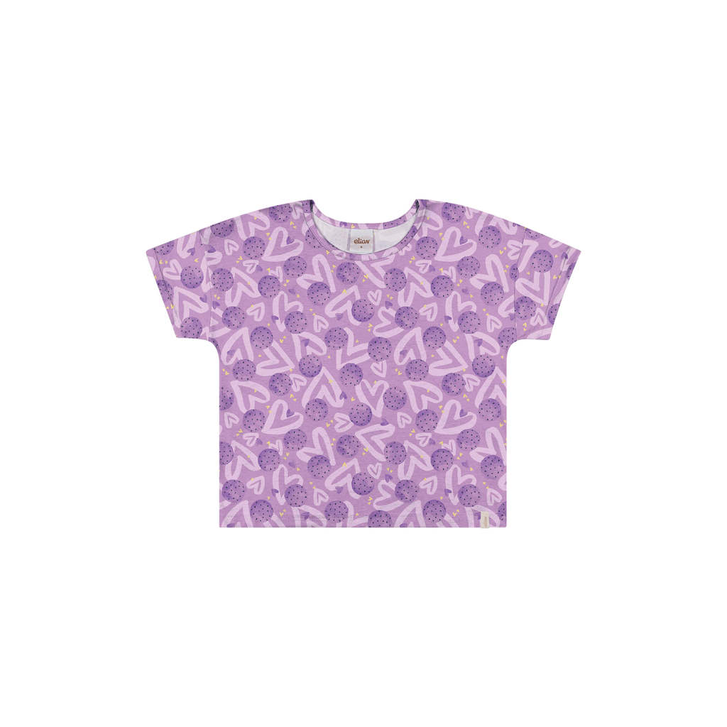 Blusa Infantil Menina Com Estampa Elian Lilás