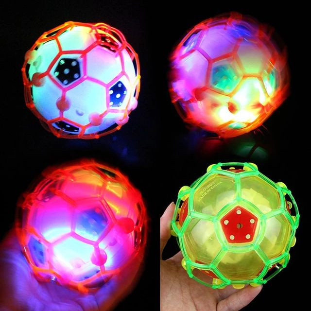 Brinquedo Bola Maluca Colorida Musical com Luz Infantil Bola Treme Pula