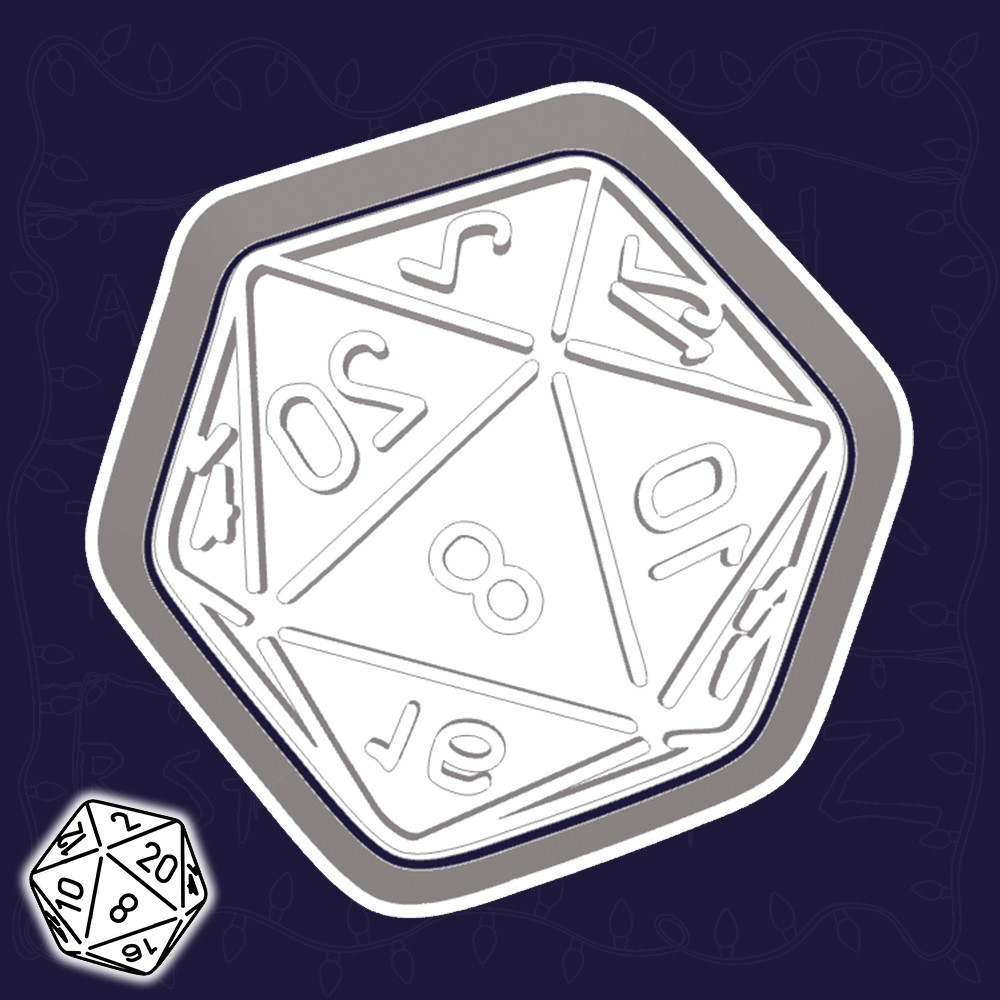 CORTADORES DE BISCOITO STRANGER THINGS - DADO D20 (ESTILO 1)