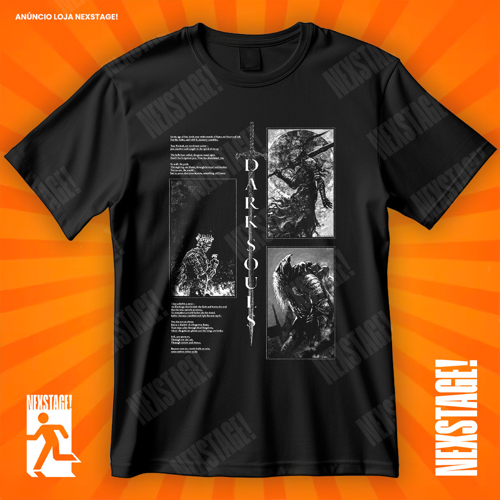 Camiseta Dark Souls Artorias Soul Of Cinder Gwyn Blusa De Jogo Geek Style Camisa 100% Algodão Adulto Plus Size Infantil