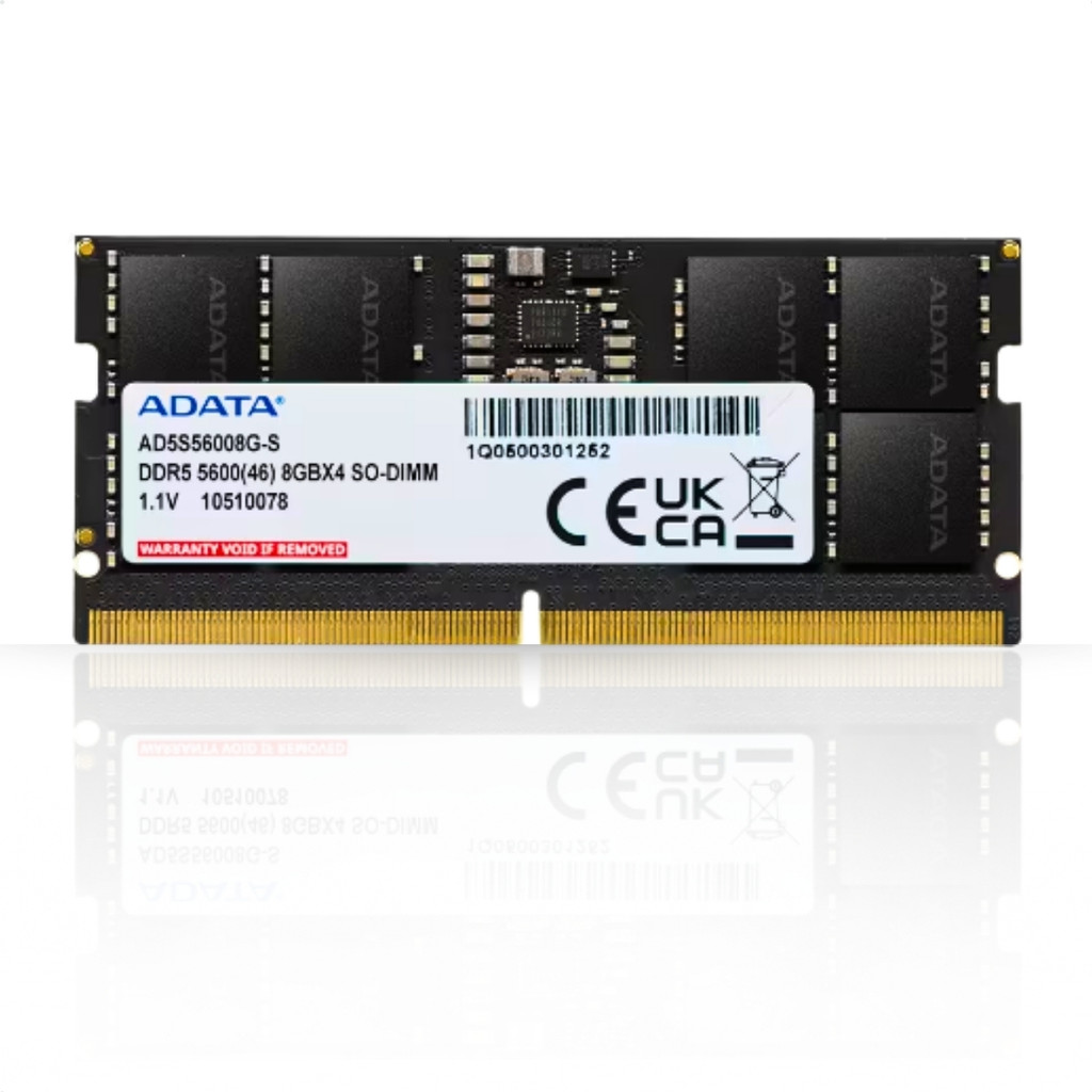 Memória Ram Para Notebook DDR5 16GB 5600MHz Adata CL46 Preto AD5S560016G-S