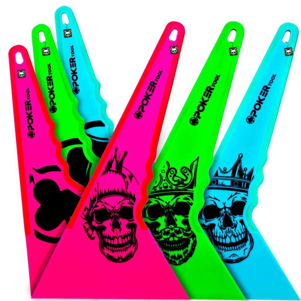 Espátula Batedor Raspador C/ Borda Borracha para Insulfilm Pelicula Ppf Poker Tool
