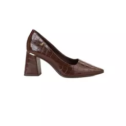 Scarpin Bebecê Salto Bloco Com Detalhe Dourado