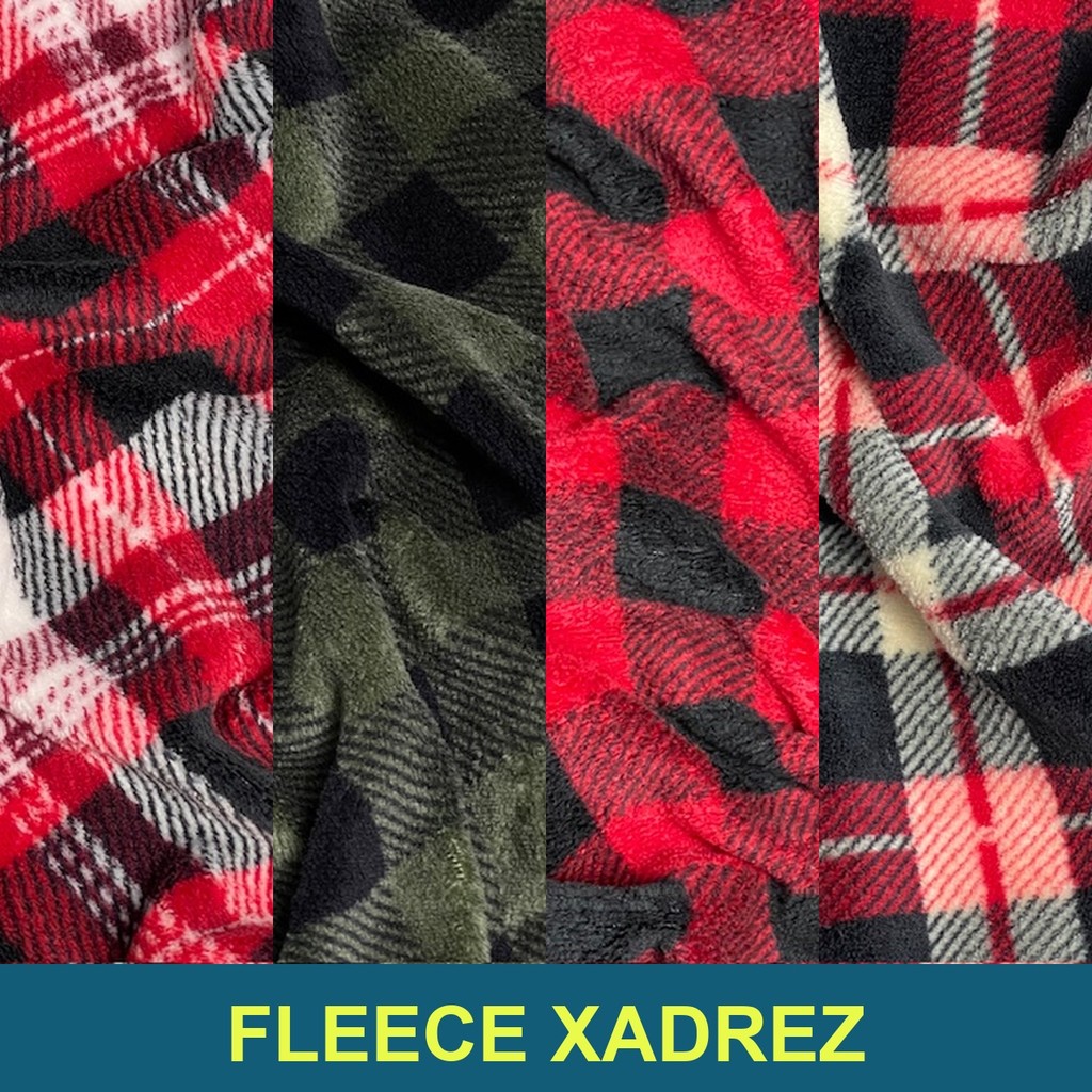 5 Metros Tecido Fleece Xadrez Estampado | Microsoft Xadrez | Manta, Quente e Macia (5m x 1.60m)