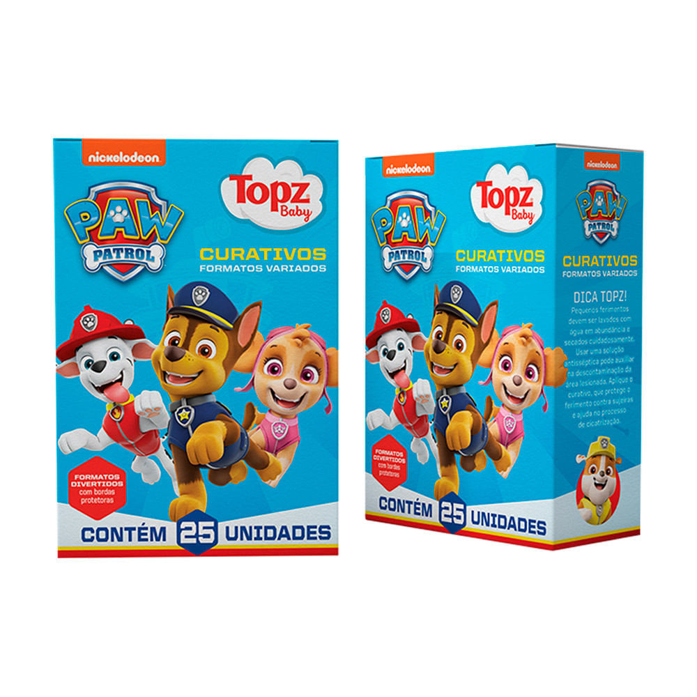 Curativos Topz Baby Patrulha Canina Formatos Variados Com 25 Unidades em Oferta na Shopee