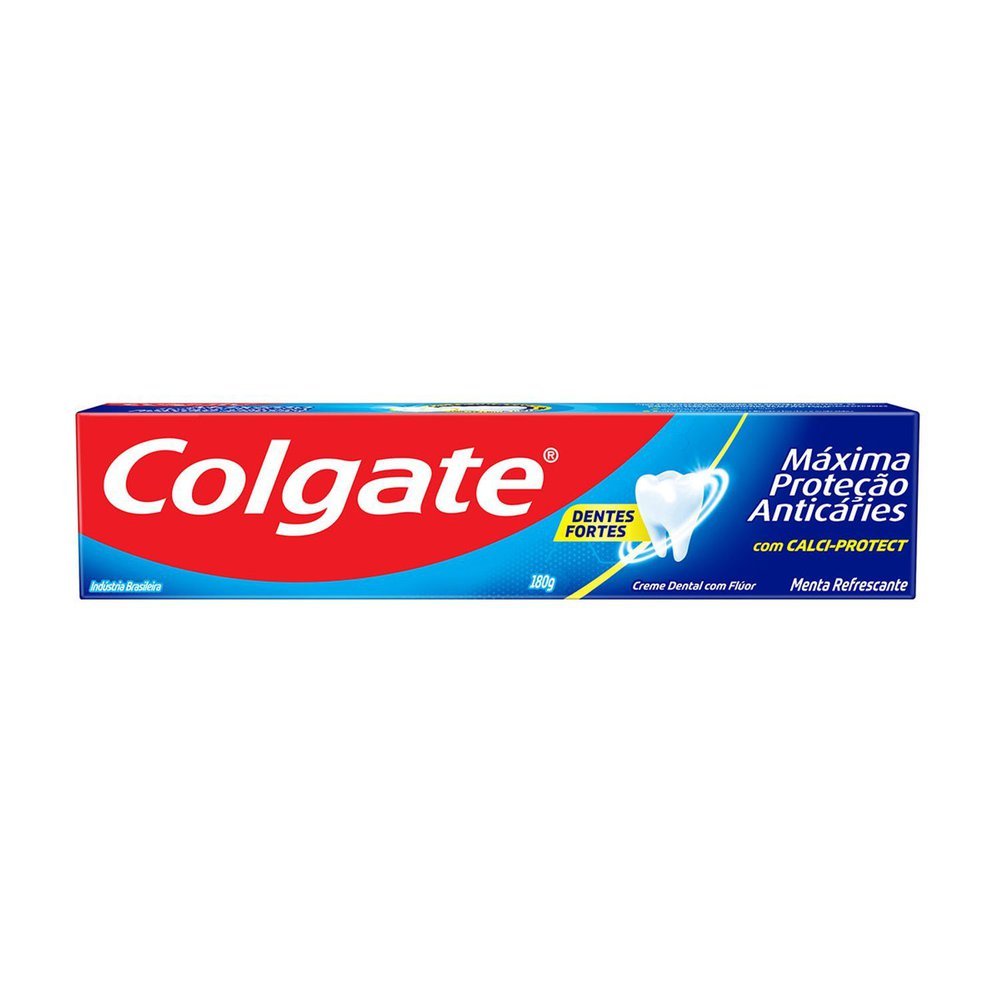 Creme Dental Colgate Máxima Proteção Anticáries 180g em Oferta na Shopee