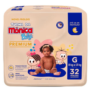 Fralda Descartável Turma Da Mônica Baby Premium G - 32 Unidades em Oferta na Shopee