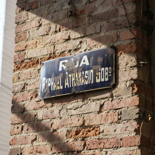 Placa De Rua Antiga Raphael Athanasio Sob - Esmaltada Rua