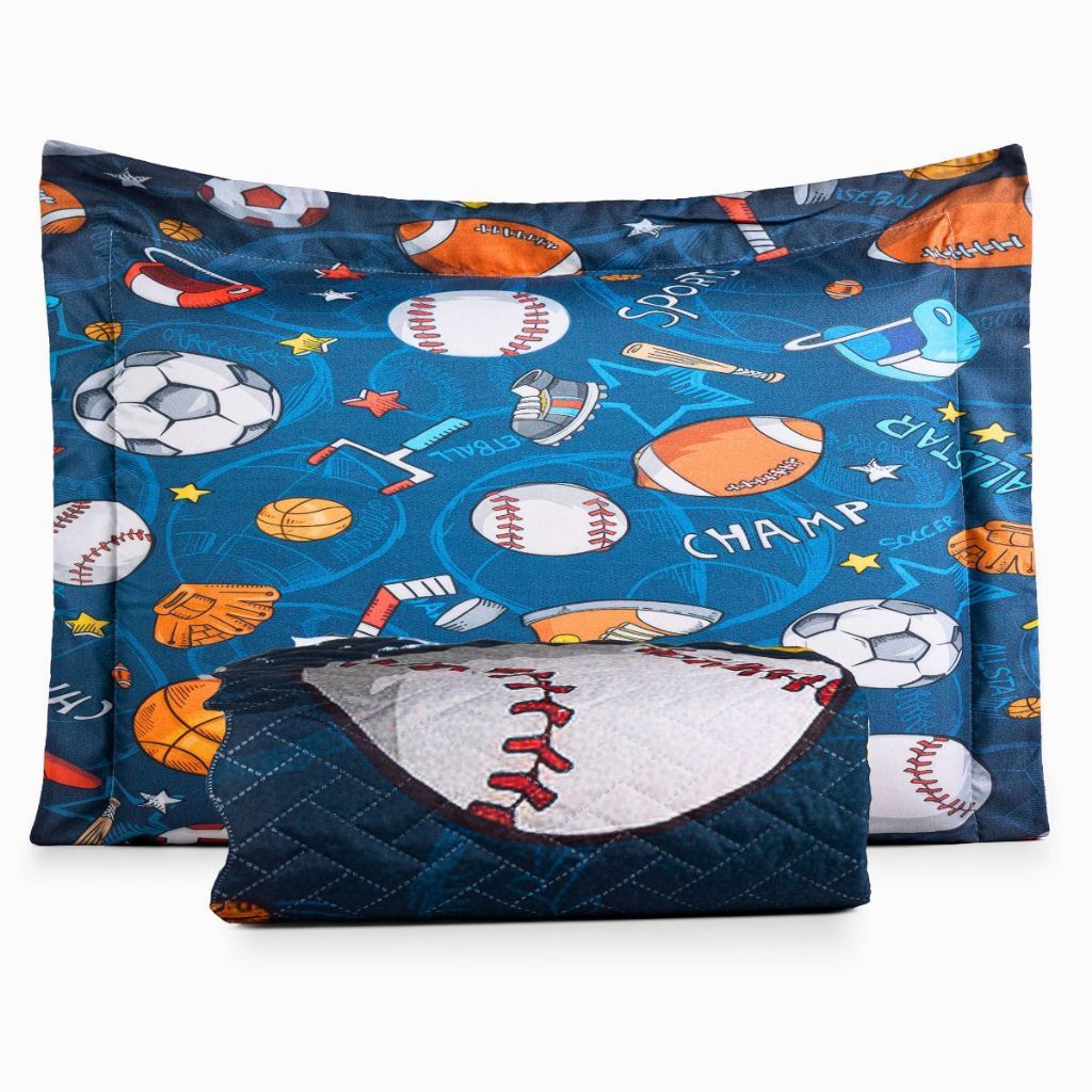 Colcha Cocha Coxa Cobre Leito Jogo Roupa Cama Solteiro Matelado Avulso Quarto Menino Bola Futebol