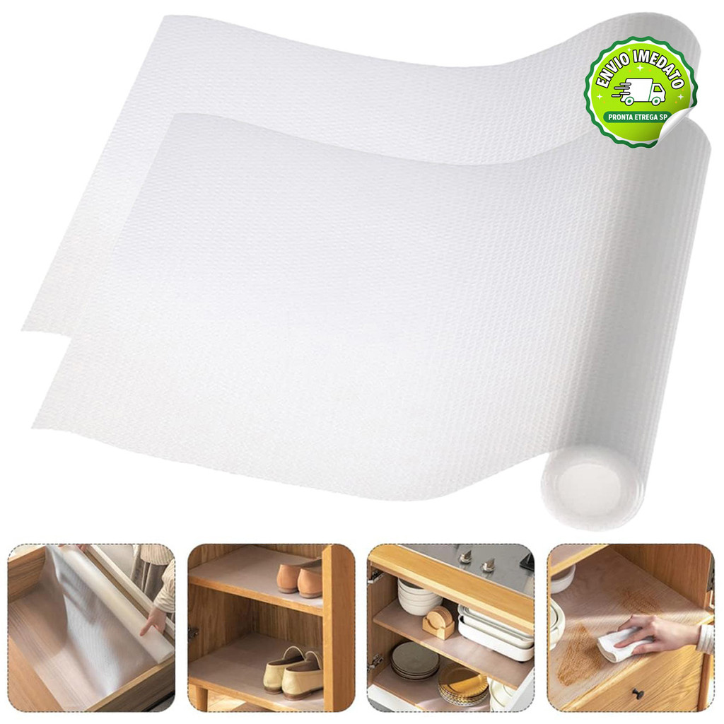 Rolo Forro Antiderrapante EVA 60cm x 5m Para Armário Gaveta Geladeira Multiuso em Oferta na Shopee