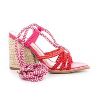 Sandália Tanara de Salto Bloco Com Amarração em Oferta na Shopee