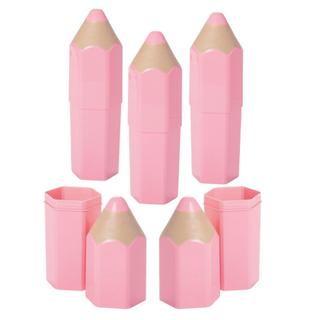 Kit 5 Organizadores Lápis Rosa Claro 3D Lúdico Mesa Porta Objetos Porta Treco Presente Lembrancinha Formatura Plasútil