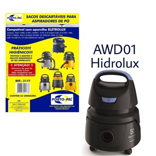 Kit 3 Sacos Aspirador de Pó Electrolux - Hidrolux AWD01 (2177) em Oferta na Shopee