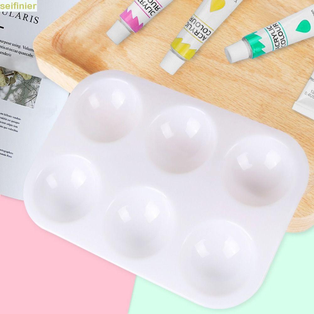 Bandeja De Pintura SEIFINIER 10 Pcs , Paleta De Aquarela De Plástico Branco De Arte Retangular