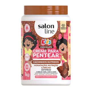 Creme para Pentear Salon Line Kids Chocolate Cachinhos Nutridos 1Kg em Oferta na Shopee