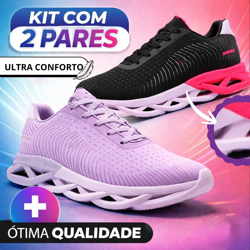Kit 2 Tenis Feminino Treino Macio Leve Academia Confortavel  Caminhada Esportes Corrida Dia a Dia
