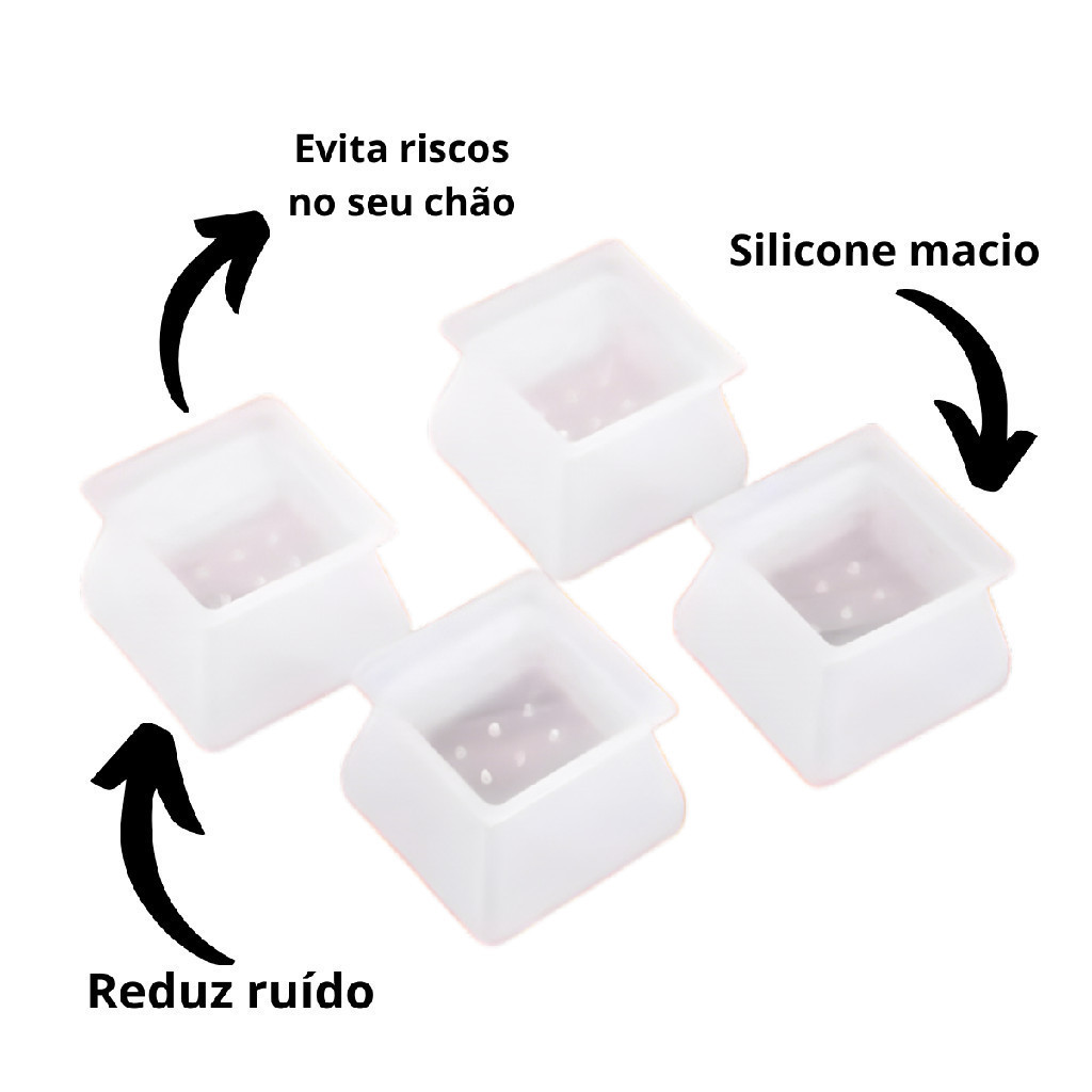Kit Protetor de Silicone 24 Peças para Pés de Móveis