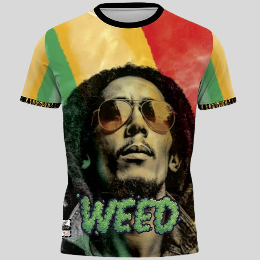 Camiseta Bob Marley Reggae Jamaica Camisa Estilo Weed