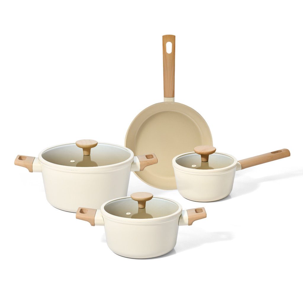 KIT 4 PANELAS DE INDUÇÃO COM ANTIADERENTE CERÂMICO MOU DE NATA - OIKOS em Oferta na Shopee