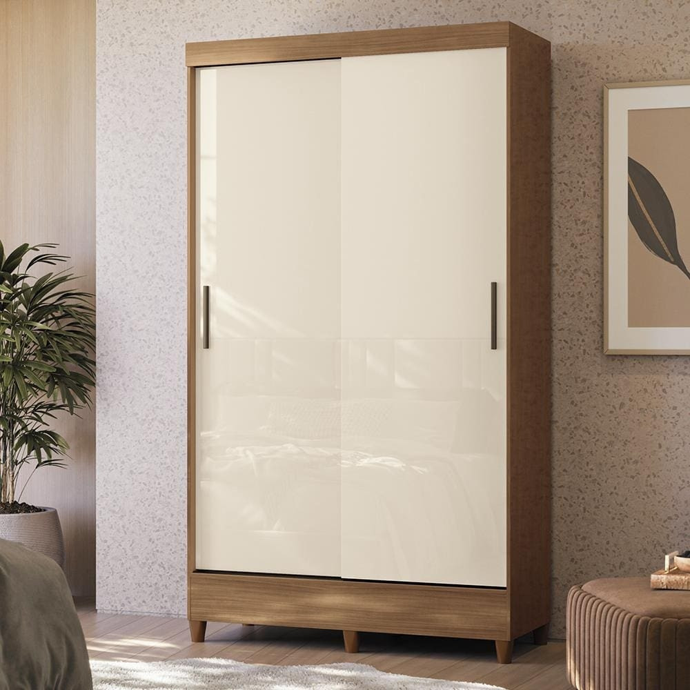 Guarda-roupa Santos Andirá Fit 2 Portas 2 Gavetas com Cabideiro e Maleiro Solteiro 106,6cm Largura