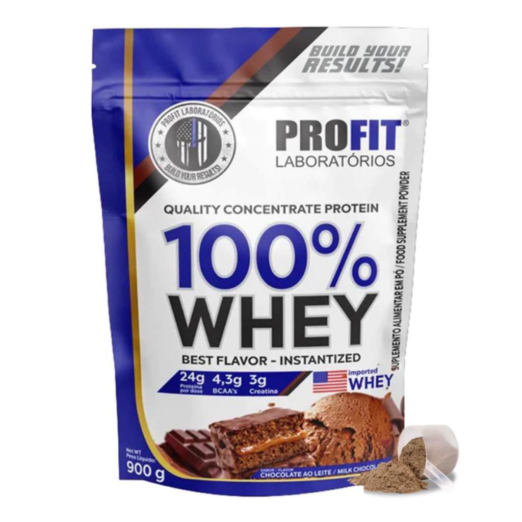 Whey Protein Concentrado 100% Whey 900g - PROFIT