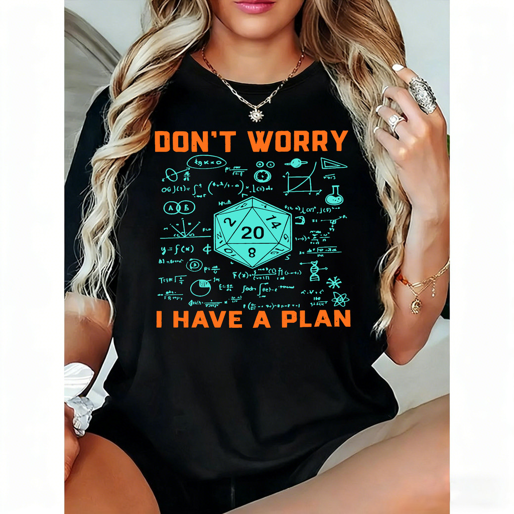 Camiseta Feminina Tema Matemática e RPG Estampa D20 e Equações Confortável Linda Moderna Moda Feminina
