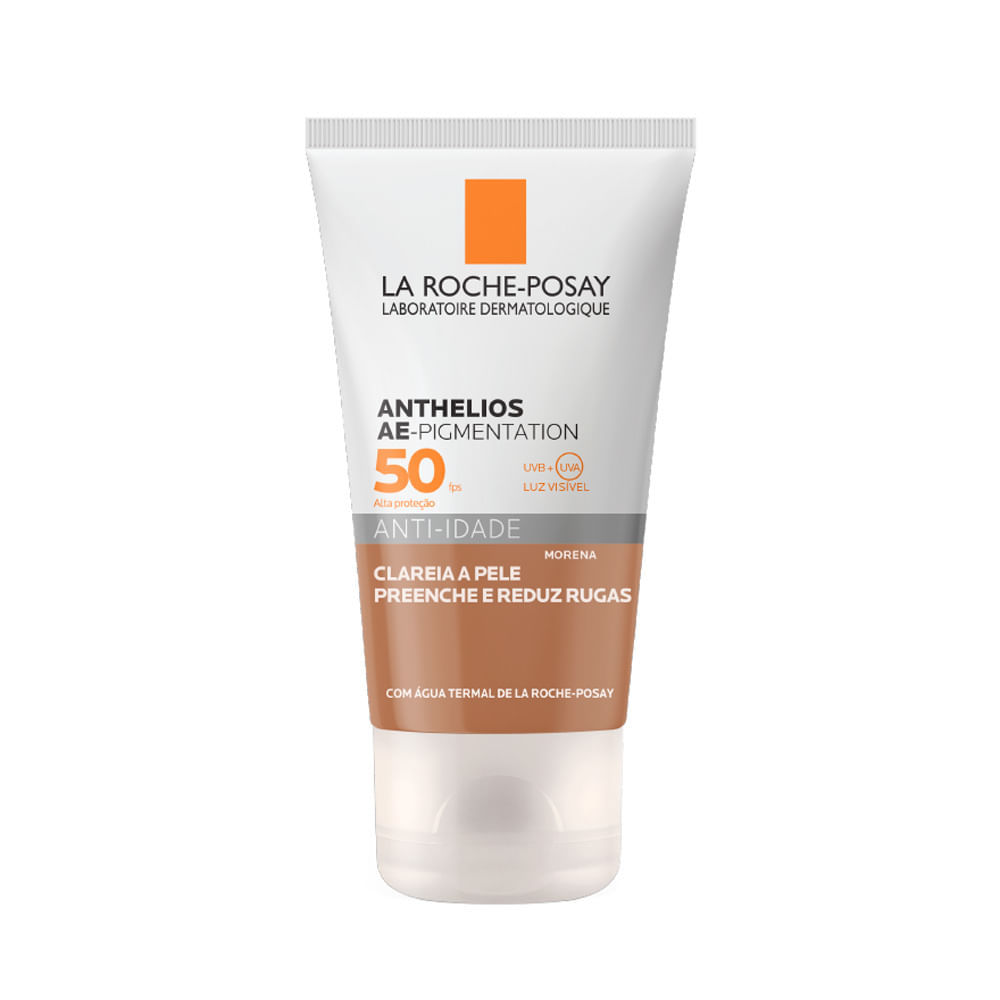 Protetor Solar Anthelios Anti-idade AE-Pigmentation Clareador FPS 50 Cor Morena 40g em Oferta na Shopee