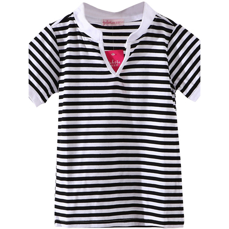 Spike 〖 Ting 〗 Roupas infantis Marca Desconto Roupas de verão Meninos Meninas Crianças grandes Stretch Listrado Camiseta