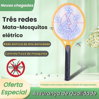Raquete Elétrica Recarregável 110v/220v Bivolt Mata Pernilongo Mosquito Mosca e Insetos