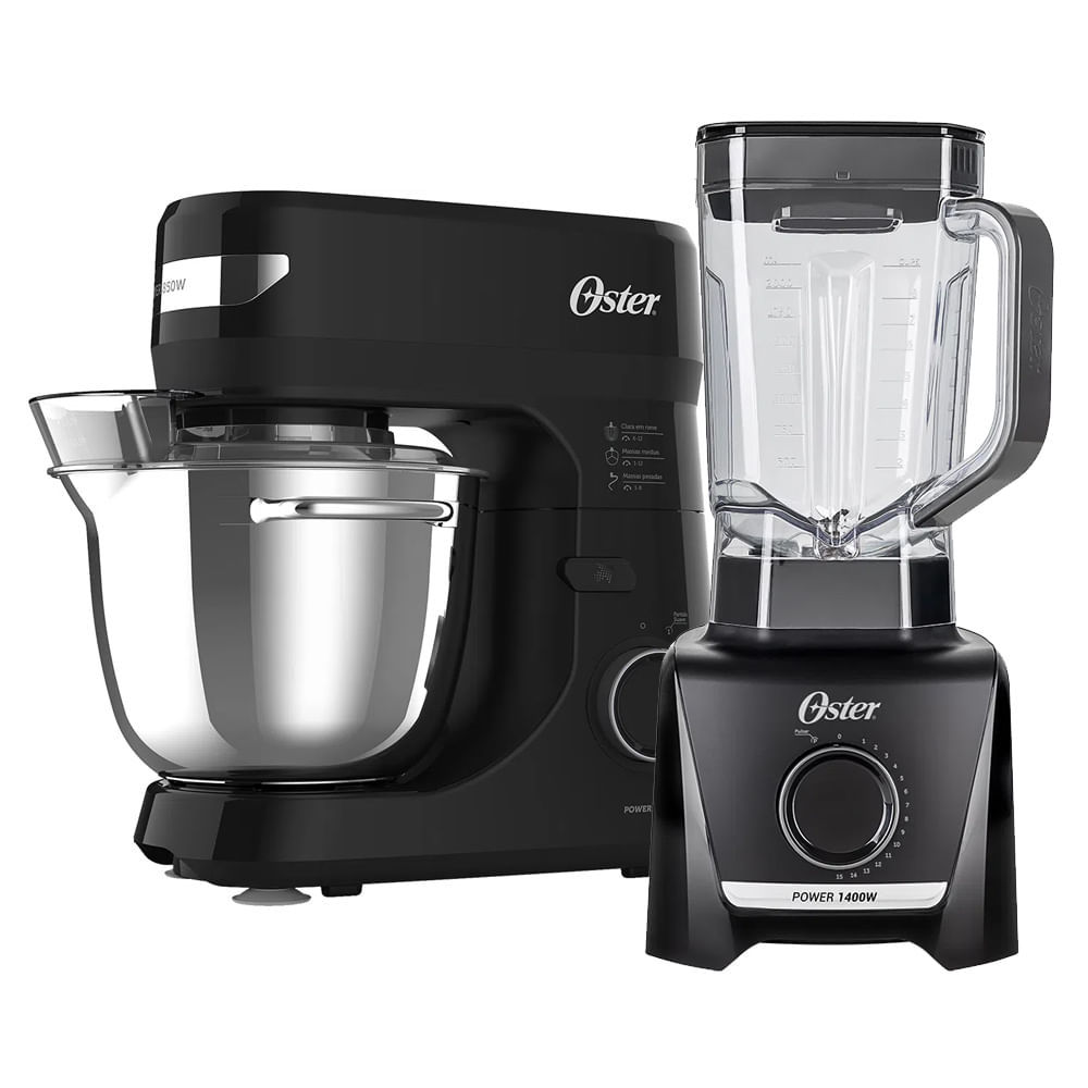 Kit Batedeira Planetária Bowl Inox III e Liquidificador 1400 Oster em Oferta na Shopee